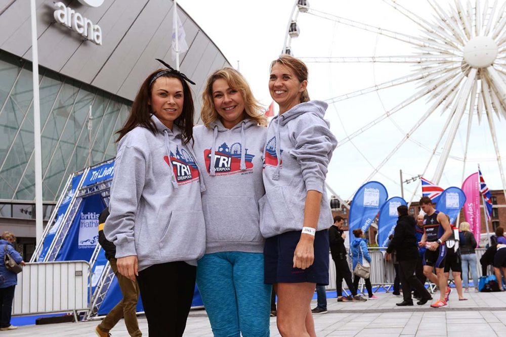 Nicole Barber Lane and Lindsay Raywood from Crosby who completed Tri Liverpool as a relay team