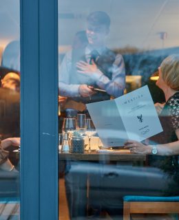 Food & Drink: Diners enjoy dinner with a window view at West 34