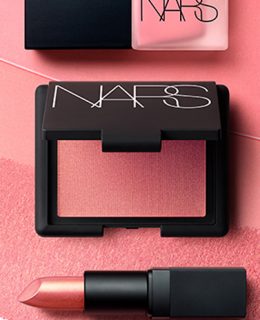 June Beauty Must-Buy: A picture of the new Nars Orgasm collection (featuring lipstick, a blusher & a nail varnish)