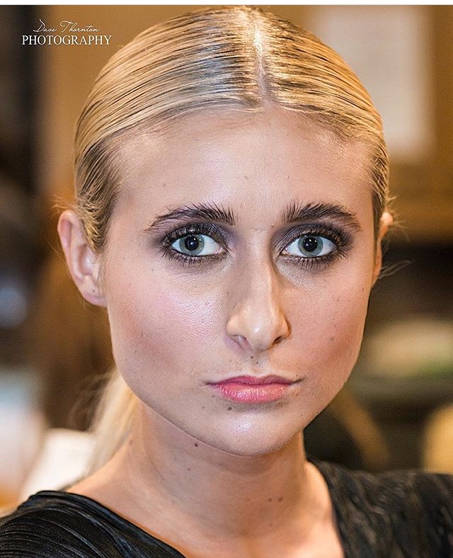 A portrait shot of a model who's had a Rebecca Jayne Makeover.