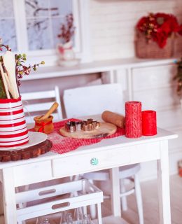 preparing the kitchen for Christmas