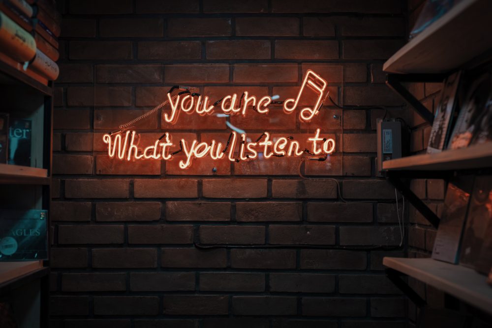 music neon sign
