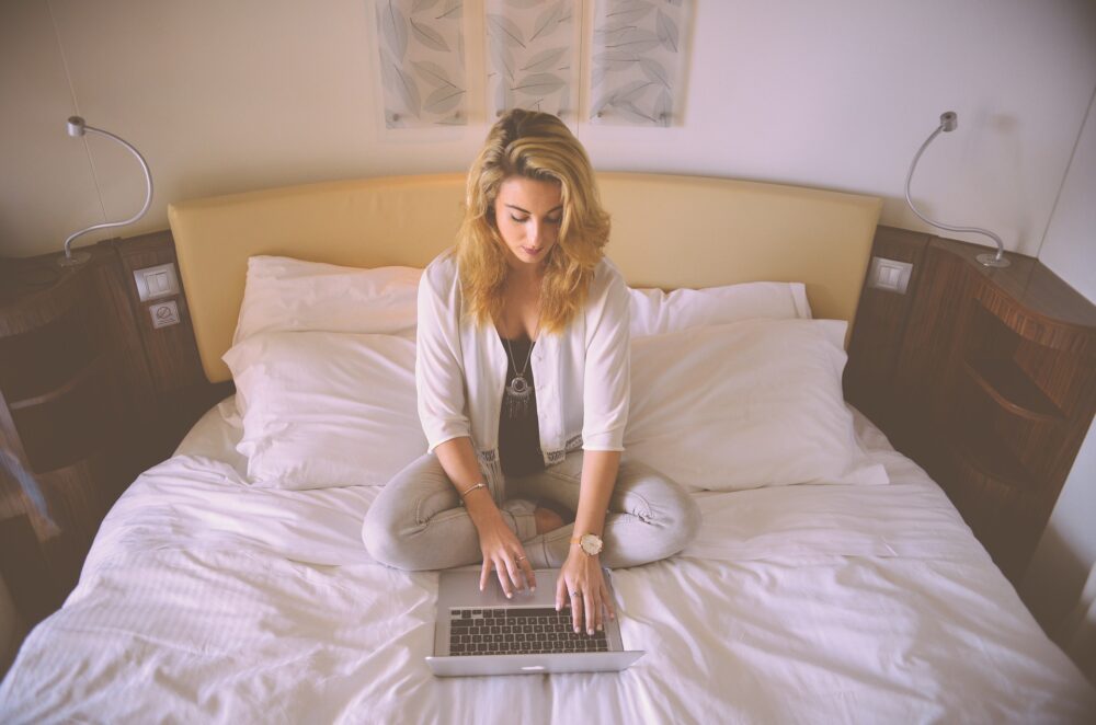 woman on laptop, myth feature