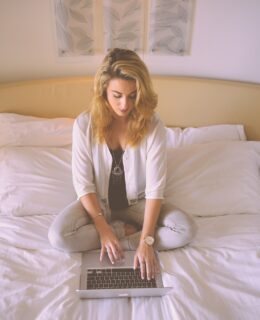 woman on laptop, myth feature