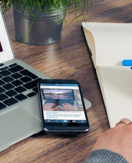 laptop, phone & notes