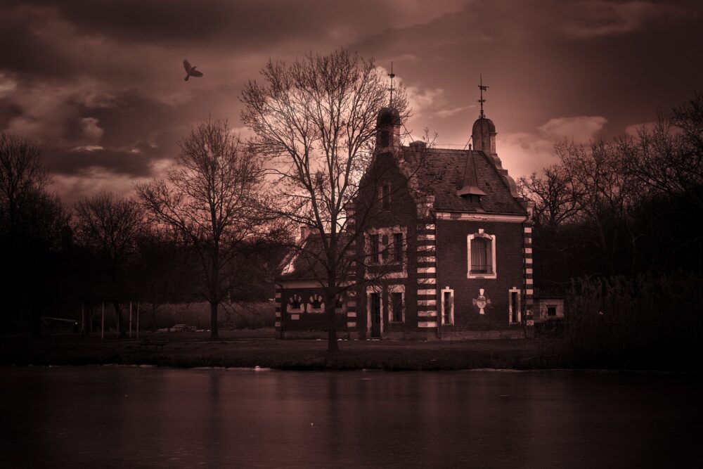 house in sepia