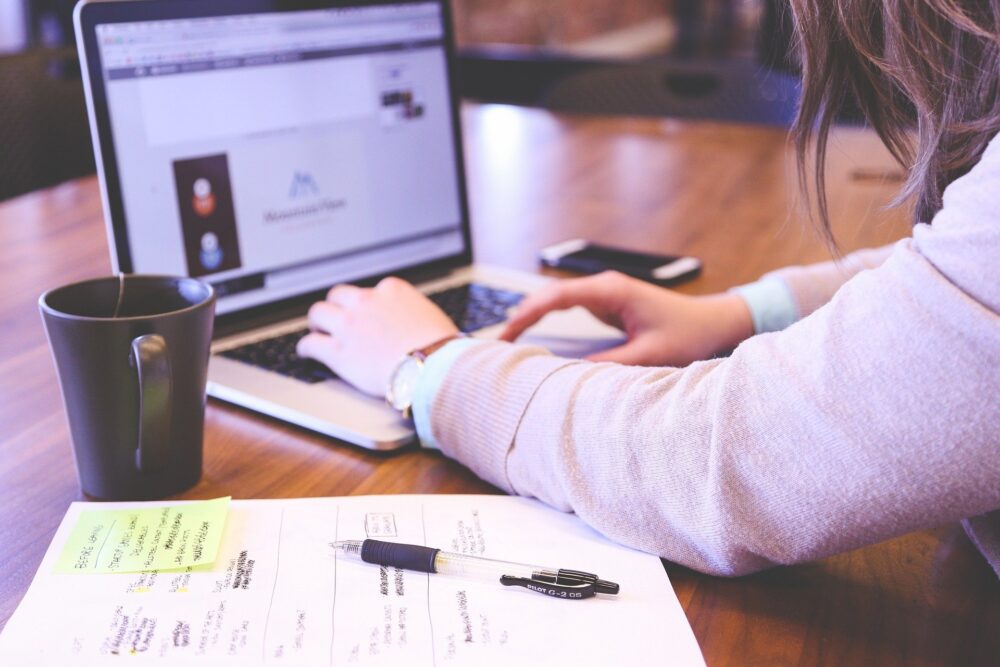 woman in front of a laptop