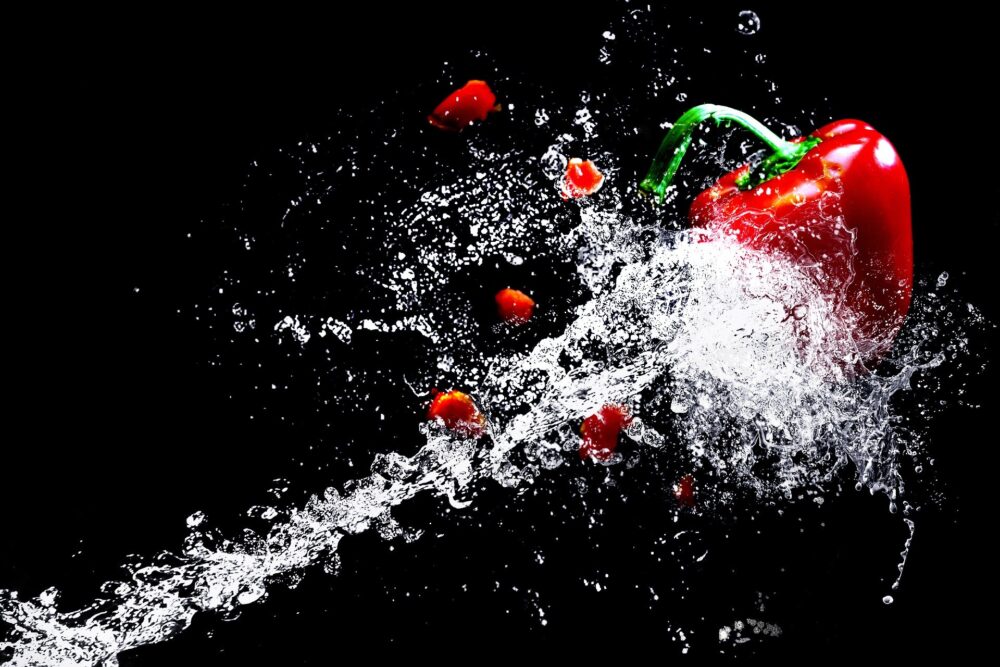 water splashes at high speed