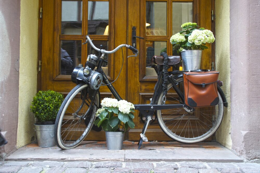 front door with bike