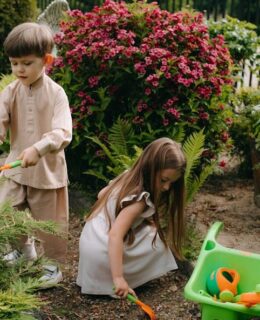 family in the garden