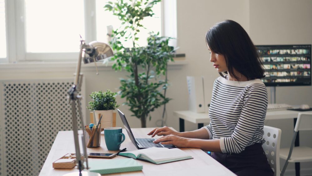 woman at her laptop