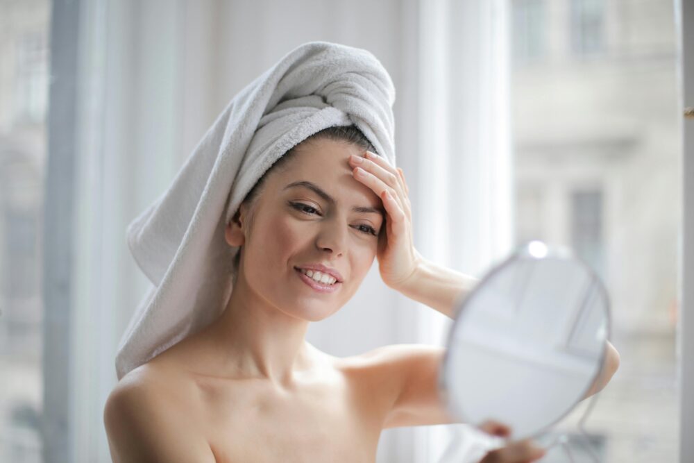 woman cleansing