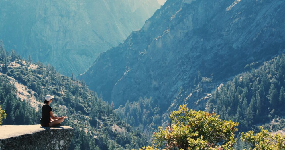woman meditating